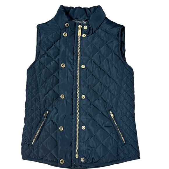 ZARA GIRLS Navy Quilted Vest 7/8 - Picture 4 of 7